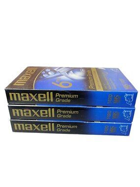Maxell Vintage 90s Sealed Blank VHS Tape New Media Video Home Movie Lot of 3